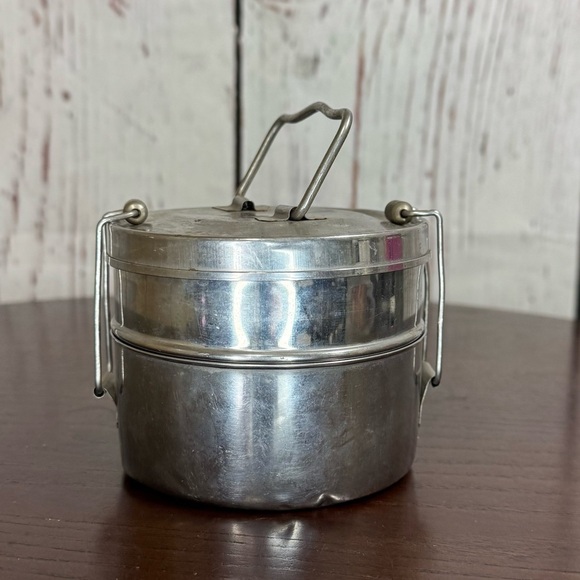 Vintage Miners Stainless Lunch Box 4 piece stacking GUC - Picture 1 of 16